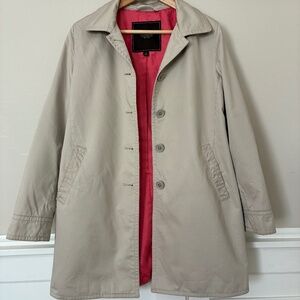Coach light tan jacket pink liner